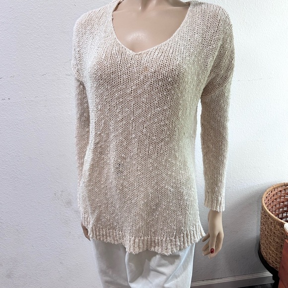 Essentials Cream V neck Sweater - Picture 12 of 16